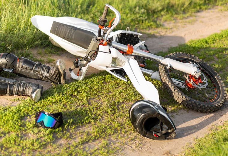 Motorcycle crash scene