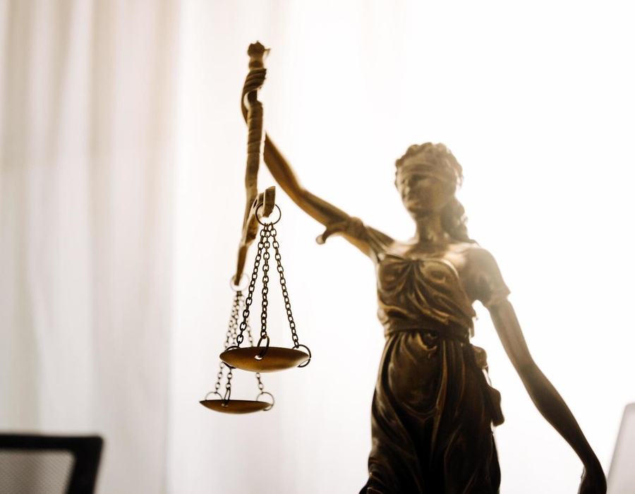 Scales of justice on a desk